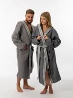 халат woodson вафельный с планкой р.46 gray